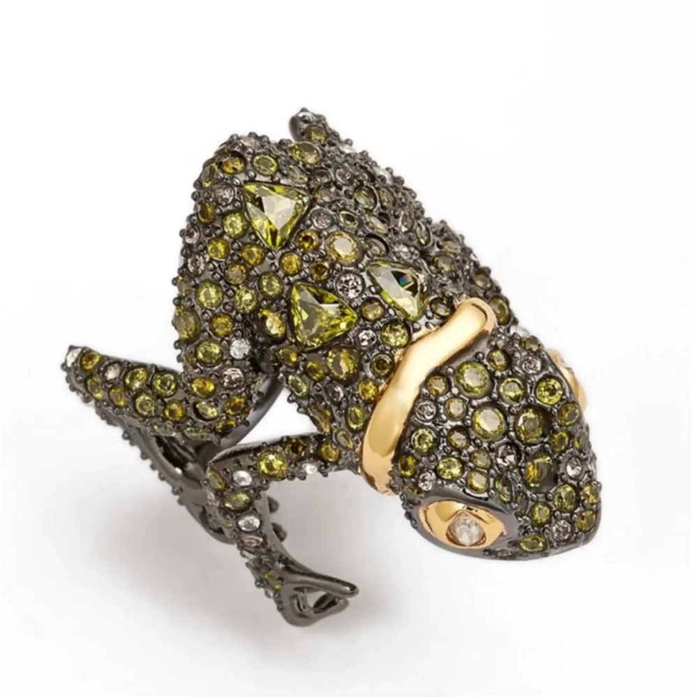 ALEXIS BITTAR• Elements crystal Frog Ring Size ~7